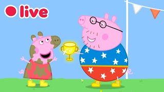 Daddy Pig Marathon Training LIVE 🏃 🔴 GO DADDY PIG! 🏁 Kids Cartoons 🔴