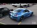 blue chrome wrapped nissan gt r on 22 inch asanti af 162