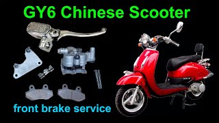 Fixing the front brake on a GY6 150cc Chinese scooter