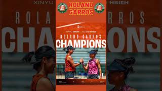 Tennis WTA Roland Garros 2023 Doubles Champions Xinyu Wang & Su Wei Hsieh 🏆 #shorts