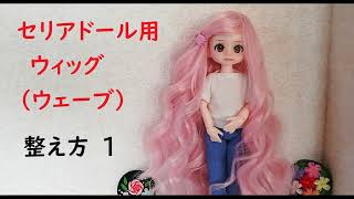 【セリアドール】ウィッグ(ウェーブ)のセットの仕方01　Doll wig making　作り方【DIY】作業用