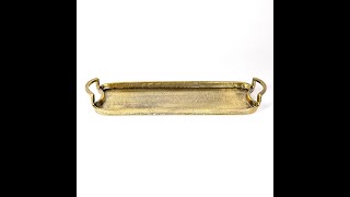 Herdekora - Dekoratif Metal Dikdörtgen Tepsi Gold 35x5x13,5 Cm. - HDYEN01395