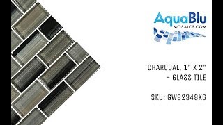 Glass Pool Tile by AquaBlu Mosaics | GW82348K6 | Charcoal, 1” x 2”