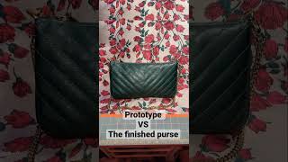 Prototype vs the finished purse!