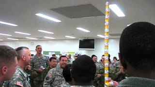 American and Japanese Army Beer Stacking