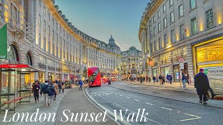 London, England 🏴󠁧󠁢󠁥󠁮󠁧󠁿 Sunset Street Walk  2023 - 4K 60fps Walking Tour (▸94 min)