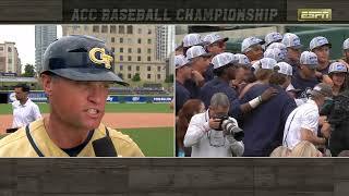 GT BSB - head coach James Ramsey postgame interview after winning the 2026 ACC Championship