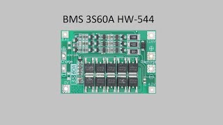 BMS HW-544 3S 60A не стартует, уходит в защиту. Отключение защиты HW544.