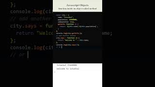 JAVASCRIPT OBJECTS: Function inside an object called method