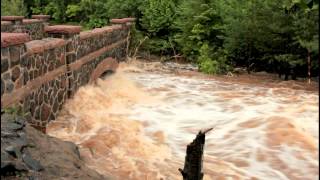 Amity Creek, Lester Park: Raging Rapids Pummel 2nd Bridge, Duluth Flood 2012 V1456E