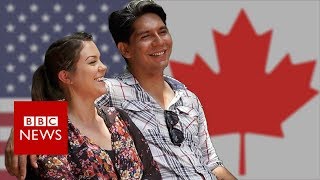 Meet the couple fleeing Trump for Canada - BBC News