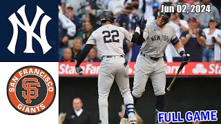 Yankees vs Giants (6/2/2024) FULL Game Highlights - MLB Highlights | 2024 MLB Season