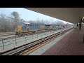 amtrak northeast regional train 194 departs with p42dc 203 and meets csx m407 in alexandria