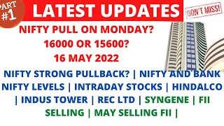 LATEST SHARE MARKET NEWS💥16 MAY💥NIFTY PULLBACK OR MORE FALL💥HINDALCO💥INDUS TOWER💥REC💥SYNGENE PART-1