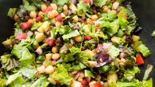 lettuce \u0026 Chickpeas Salad #greensalad #lettuce #salad #goodforhealth #healtybreakfastrecipe #healthy