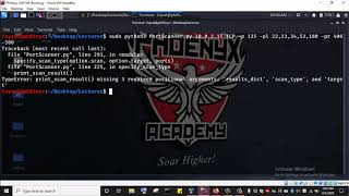 Malicious Python 3 Programming: Port Scanner - Print Result