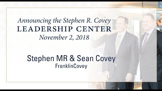 Stephen MR Covey \u0026 Sean Covey, FranklinCovey, Covey Leadership Center Inauguration Program