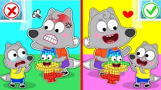 Puca turns into Pop It - Wolf Pica Plays Pop It Challenge with His Sister