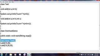 Method Overloading program in java in Telugu || JAVA in Telugu Lecture-8