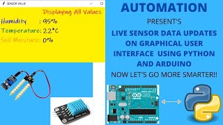 LIVE SENSOR DATA UPDATES ON GRAPHICAL USER INTERFACE USING ARDUINO AND PYTHON