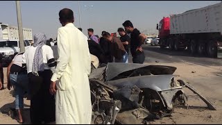 حادث مروري على الطريق السريع Traffic accident in Iraq