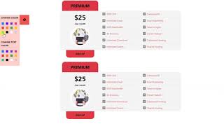 Advanced HTML CSS3 pricing table Development