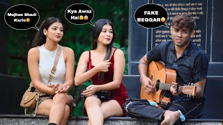 Beggar Singing Prank With Twist | Singing Hindi Songs In Public | Epic Girls Reactions😱 | Jhopdi K