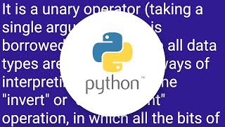 The tilde operator in Python