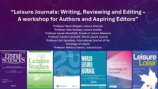 Leisure Journals: Writing, Reviewing and Editing – A Workshop for Authors and Aspiring Editors