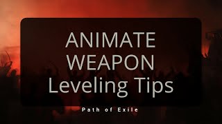 Tips for Leveling with Animate Weapon (Path of Exile, 3.10)