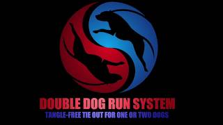Double Dog Run Tangle free Dog Tie Outs - TWO Dog Tie Out System - Anti tangle Dog Tie Out