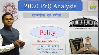 Polity 2020 PYQs MPSC Prelims Analysis | राज्यसेवा पूर्व परीक्षा #polity #mpscprelims | Amit Khadse