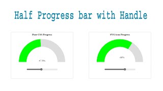 Custom half circle progress bar in CSS and JavaScript