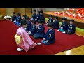 はちまん保育園（福井市）のお茶会。きく組（5歳児年長）が体験しました。2016年3月開催。