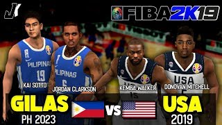 GILAS Pilipinas 2023 vs USA | Simulation | Kaya ba nila talunin ang USA? | FIBA2K World Cup 2019 ᴴᴰ