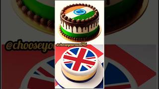 Indian Flag 🇮🇳 V/S UK Flag 🇬🇧 ..... Cake 🍰/ Dress 👗/Necklace 🎉 etc