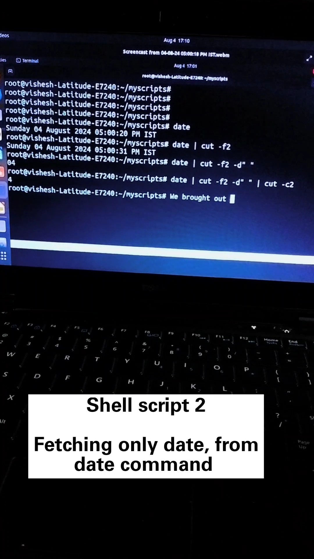 date command shell script #Linux #ubuntu #shortsviral #shortvideo #shorts #viral #viralvideo #song