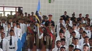Sainik School Bijapur, Investiture, Auditorium, School Flag, Col Tamojeet Biswas & Air Cmde C Rajiv,