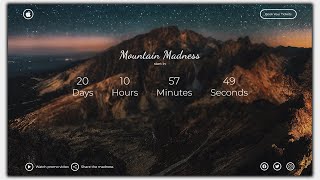 Responsive Countdown Page with Awesome Countdown Timer in HTML, CSS & JavaScript