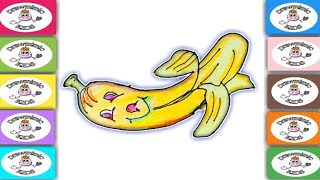 How to Draw a Banana for Kids with Springtime Family Band Song