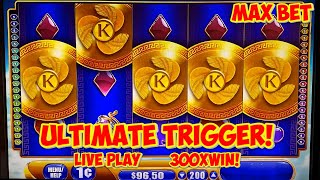 Kronos Classic WMS Slot: ULTIMATE 5 SYMBOL TRIGGER! LIVE PLAY - 100 SPINS, 300X WIN - Unbelievable!