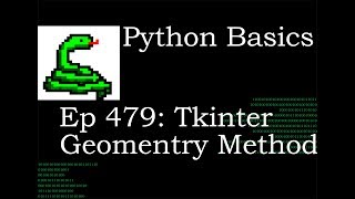 Python Basics Tkinter Geometry and Configure Methods