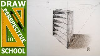 Draw in Perspective School - Lesson 4/2. - Two point perspective - Shelf