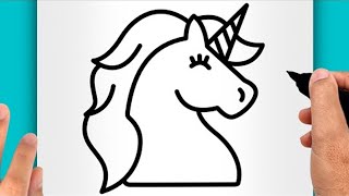 DISEGNI FACILI! COME DISEGNARE UN UNICORNO KAWAII (VIDEO DI DISEGNI)