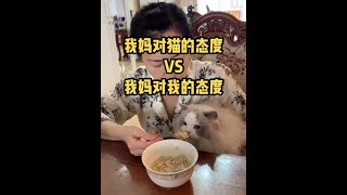 我妈对猫的态度VS我妈对我的态度 #养猫