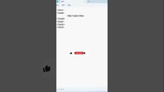 To Print Hello World Using HTML Coding | | #codinglife #html #viralvideo #shorts #trending