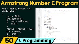 Special Programs in C− Check If The Number Is Armstrong Number