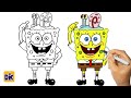Look I DRAW SPONGEBOB SQUAREPANTS and GARY SNAIL together 💙  Easy Viral Drawing Tutorial.