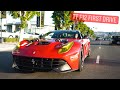 TWIN TURBO FERRARI F12 WILD IN THE STREETS OF LA ... *FIRST DRIVE*