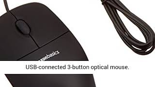 AmazonBasics 3-Button USB Wired Computer Mouse